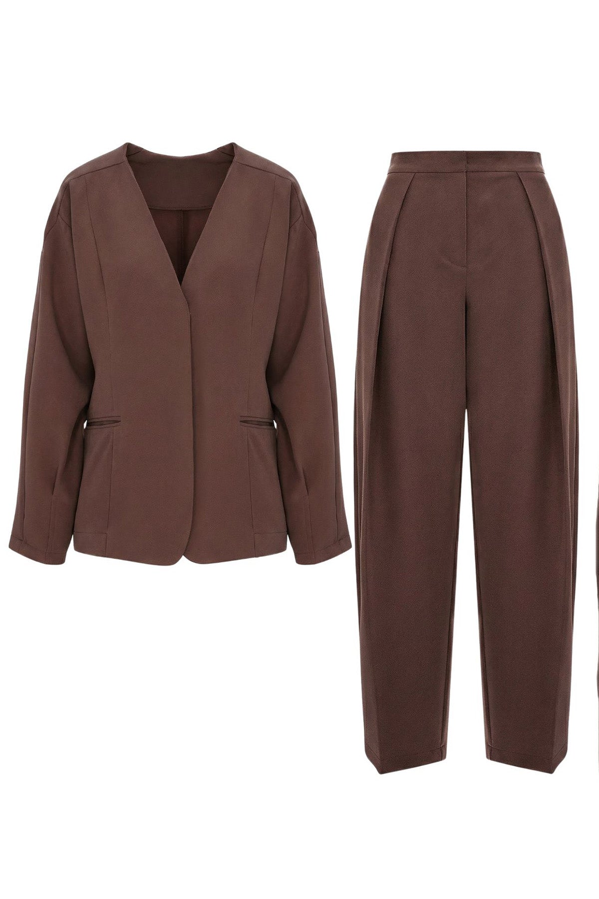 Set elegant cu blazer maro