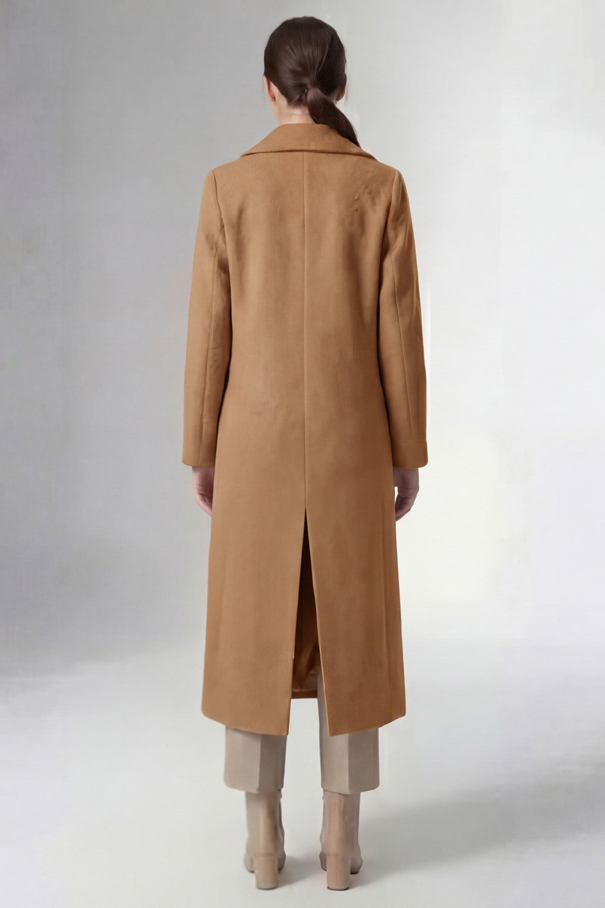 Camel Maxi Wool Blend Coat