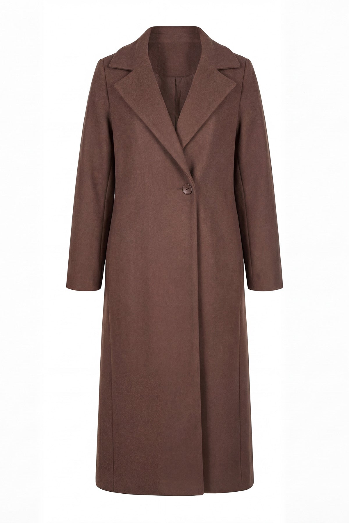 Palton maxi din amestec de lână - culoare maro