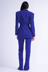 Electric Blue Suit With Tailored Hourglass Blazer And Slim Fit Trousers
