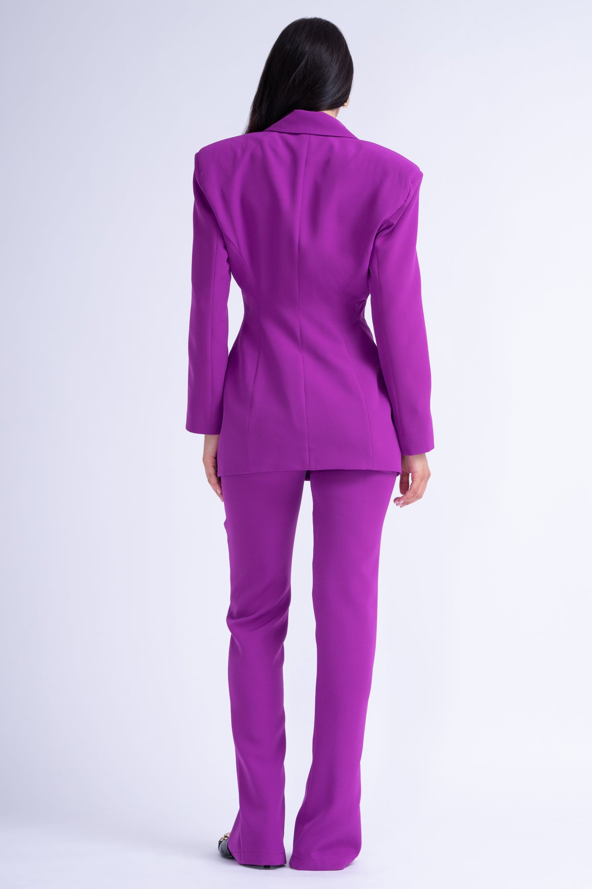 Purple Suit With Tailored Hourglass Blazer And Slim Fit Trousers