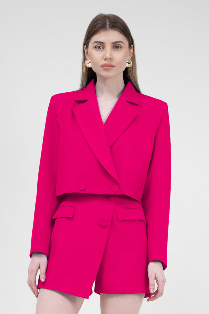 Fuchsia asymmetrische rok met zakken