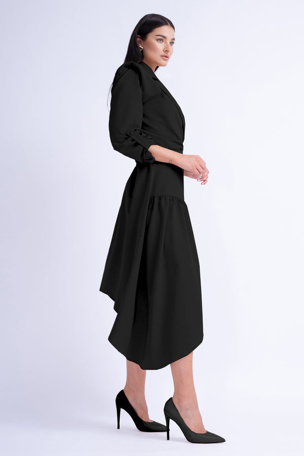 Black Blazer Midi Dress