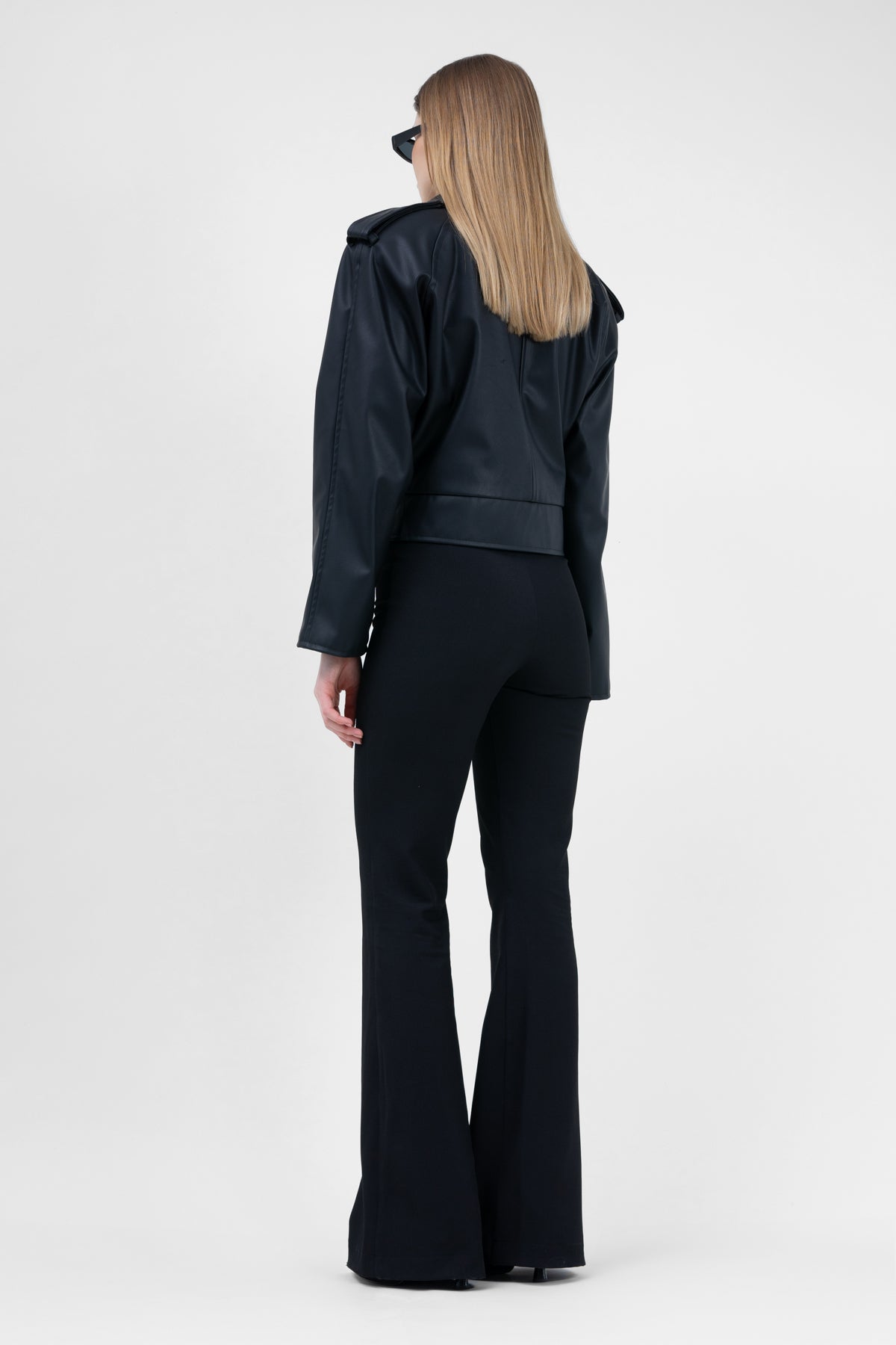 Jacheta biker din ecopiele neagra 