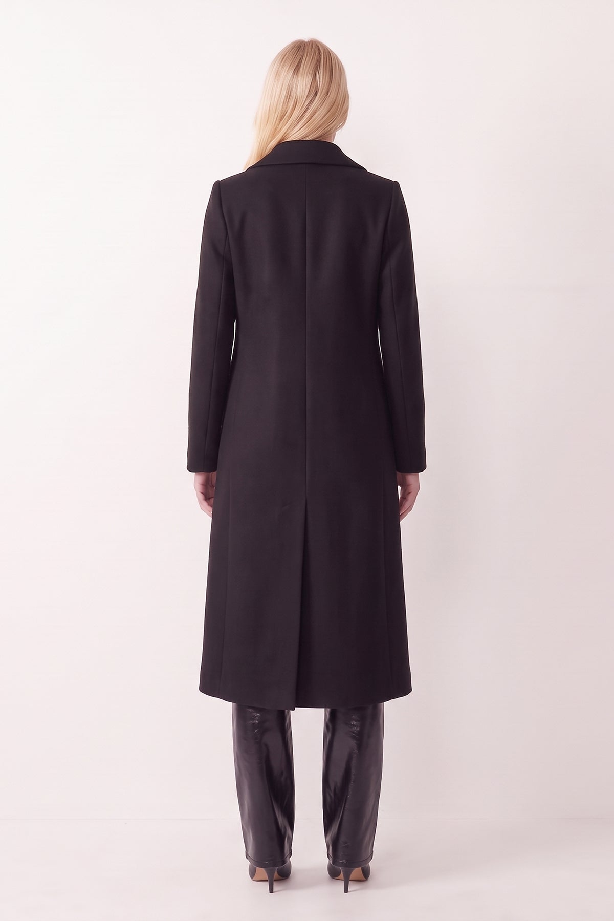 Black Maxi Wool Blend Coat