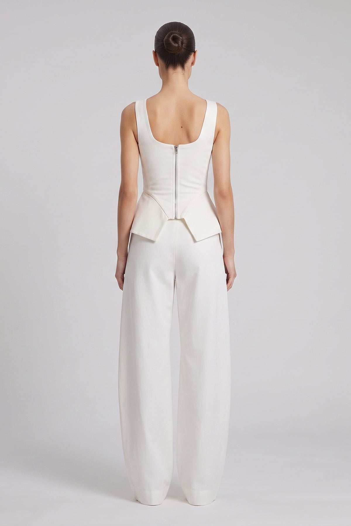 Denim Structured Corset & Balloon Trousers Set