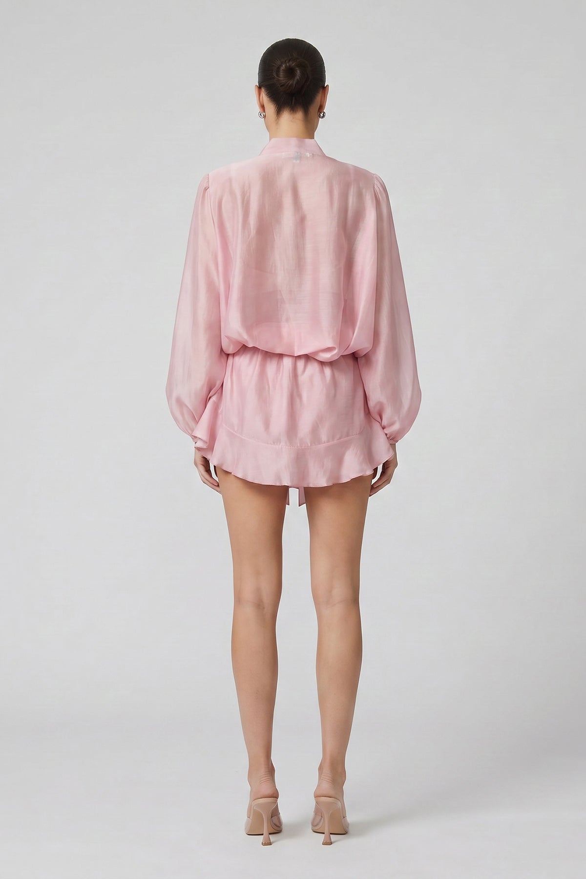Pink Cotton-Viscose Set with Scarf