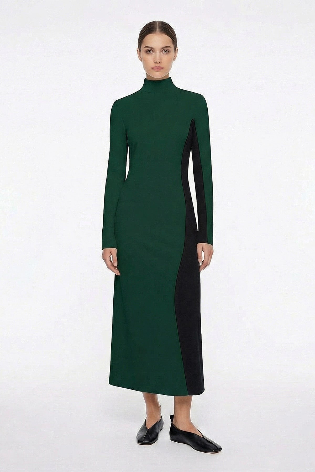 Rochie maxi bicoloră din modal