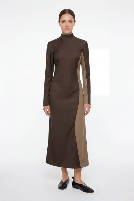 Rochie maxi bicoloră din modal