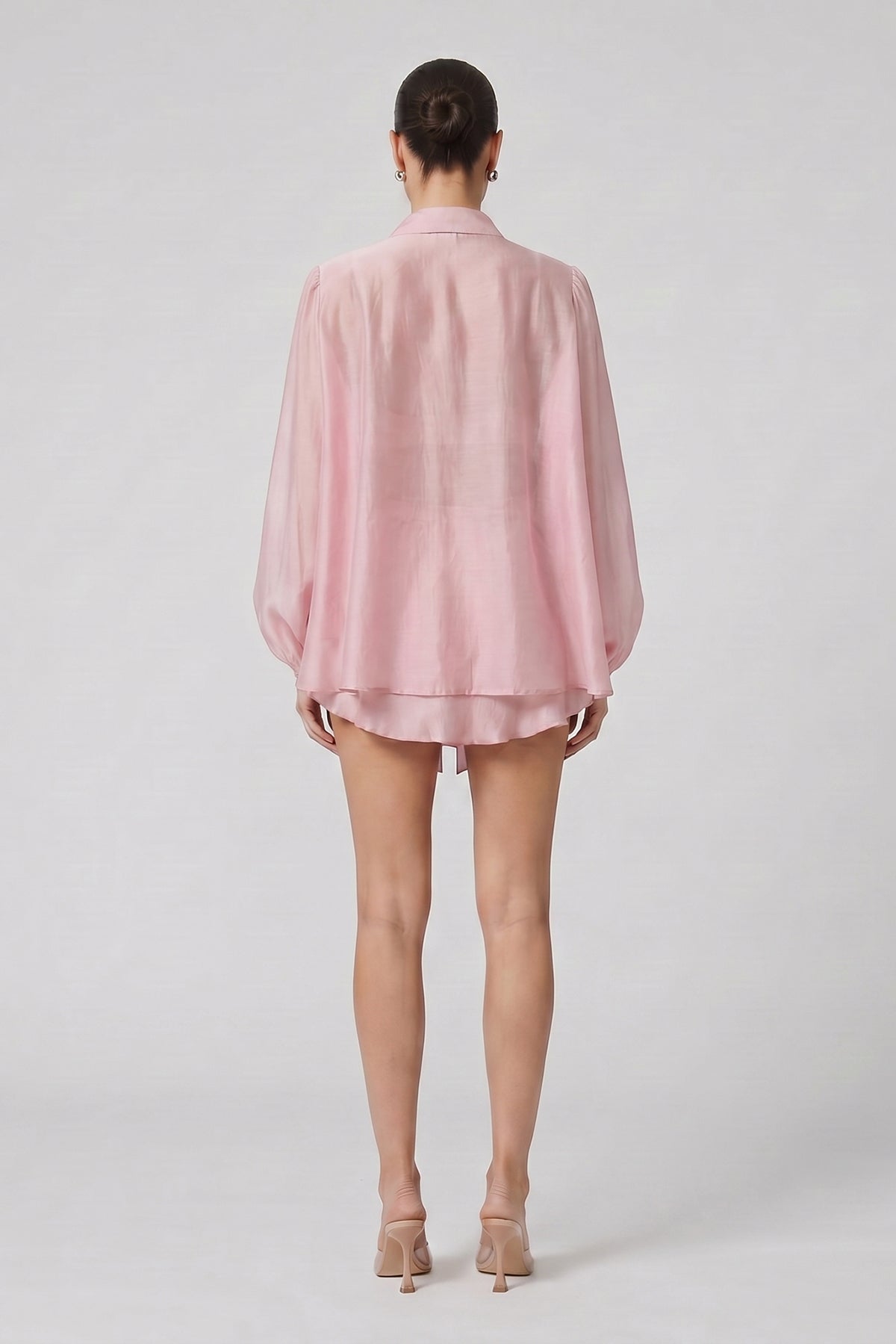 Pink Cotton-Viscose Set with Scarf