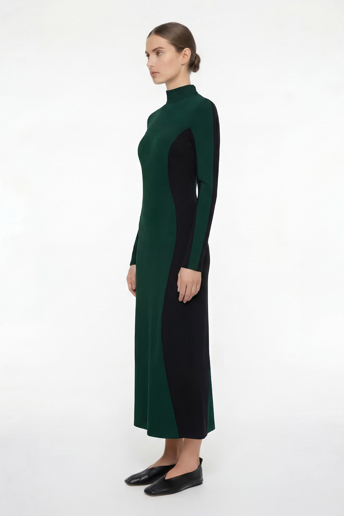 Rochie maxi bicoloră din modal