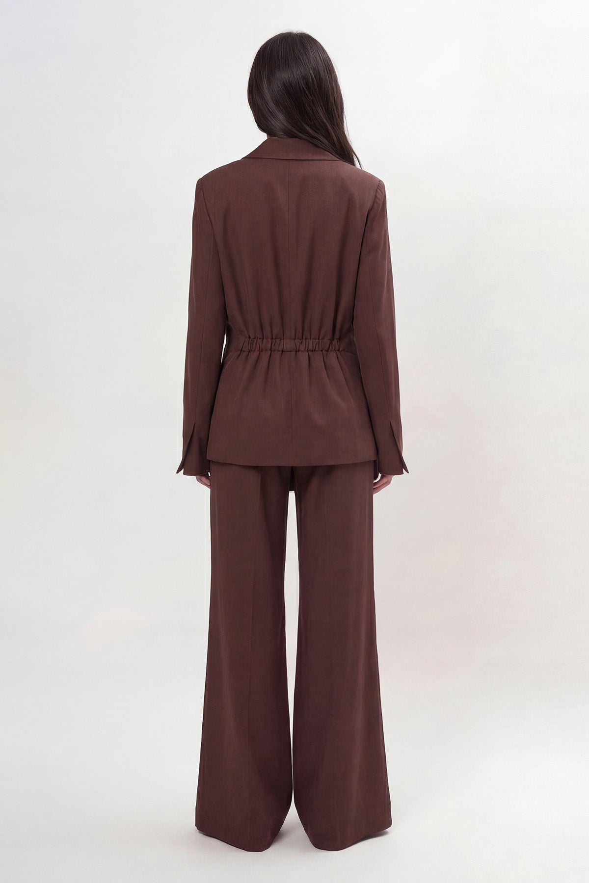 Set maro cu sacou petrecut și pantaloni flared