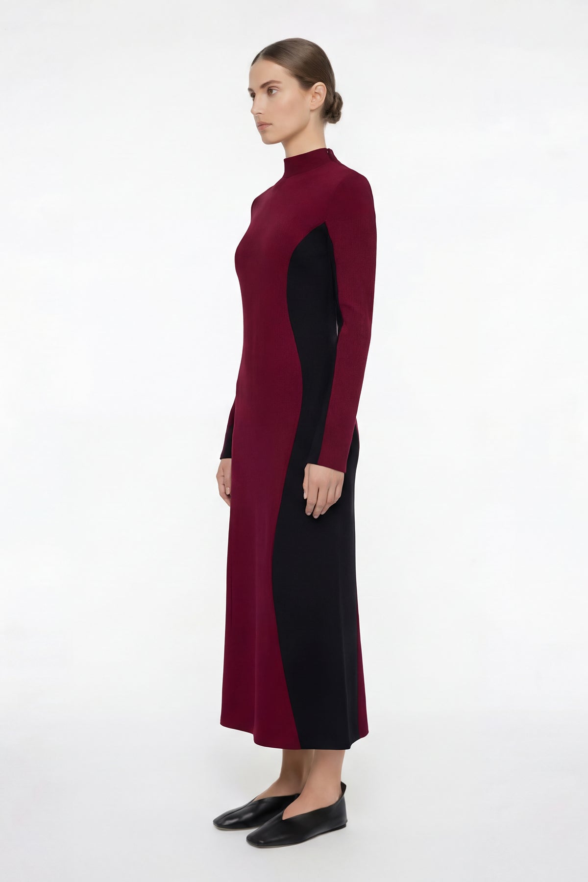 Rochie maxi bicoloră din modal