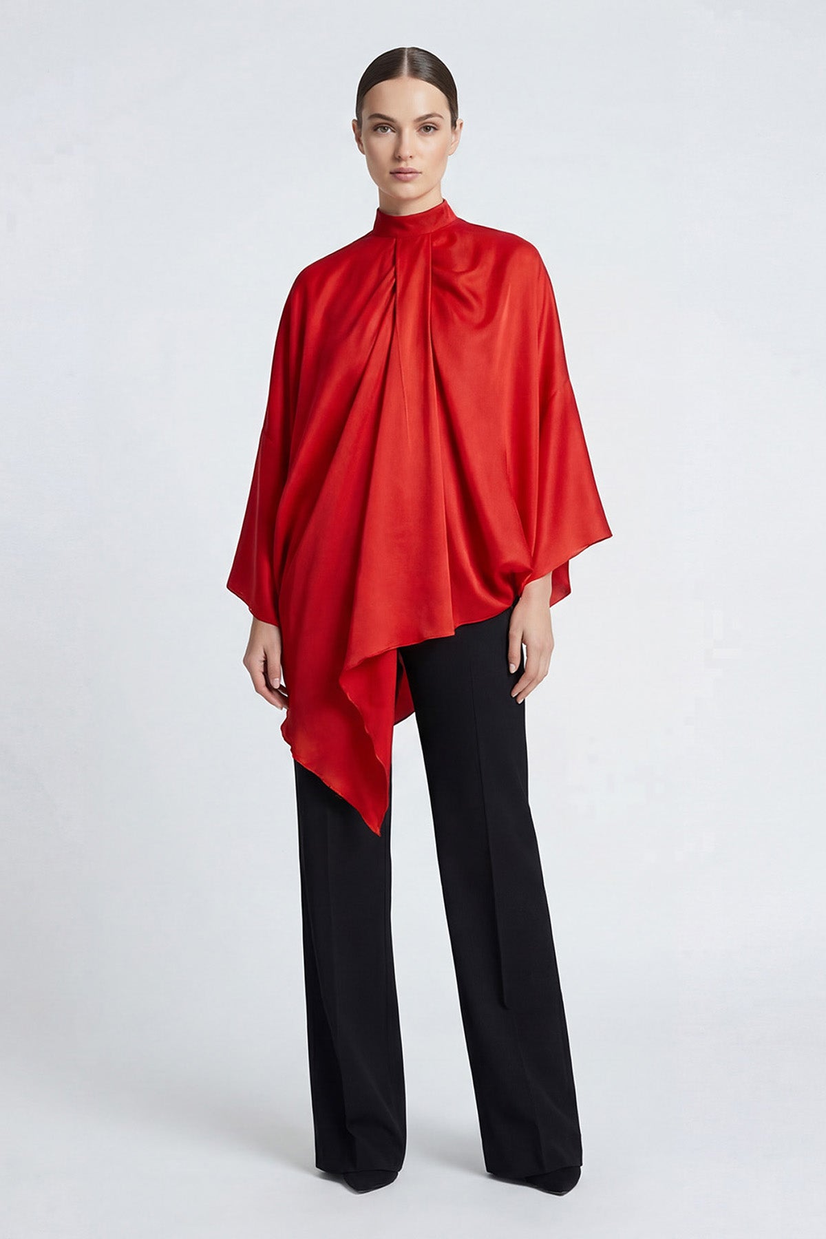 Bluză statement asimetrică roșie