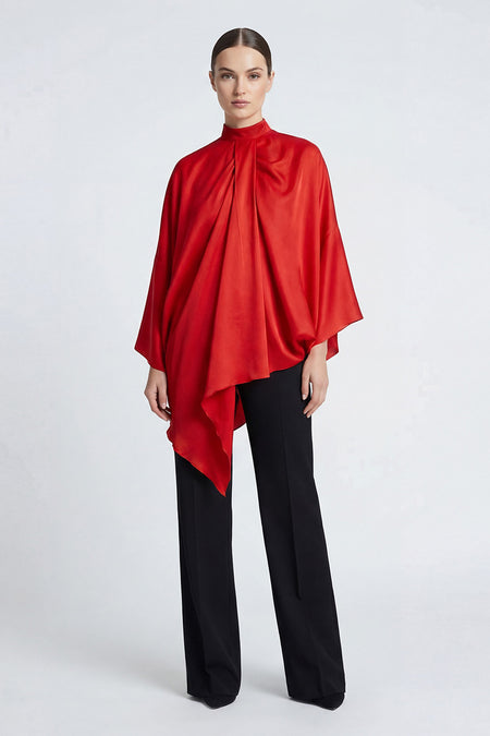 Bluză statement asimetrică roșie