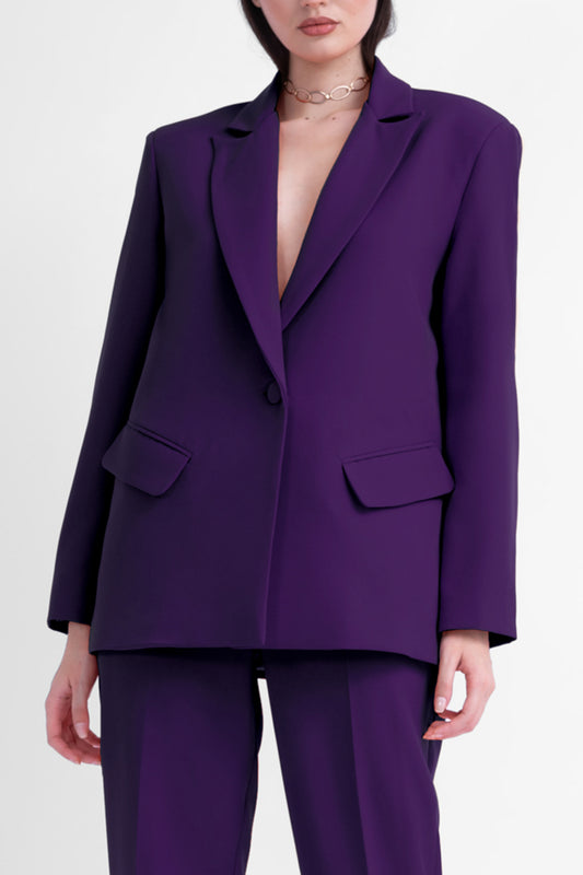 Deep Purple regular blazer with asymmetrical flap pockets