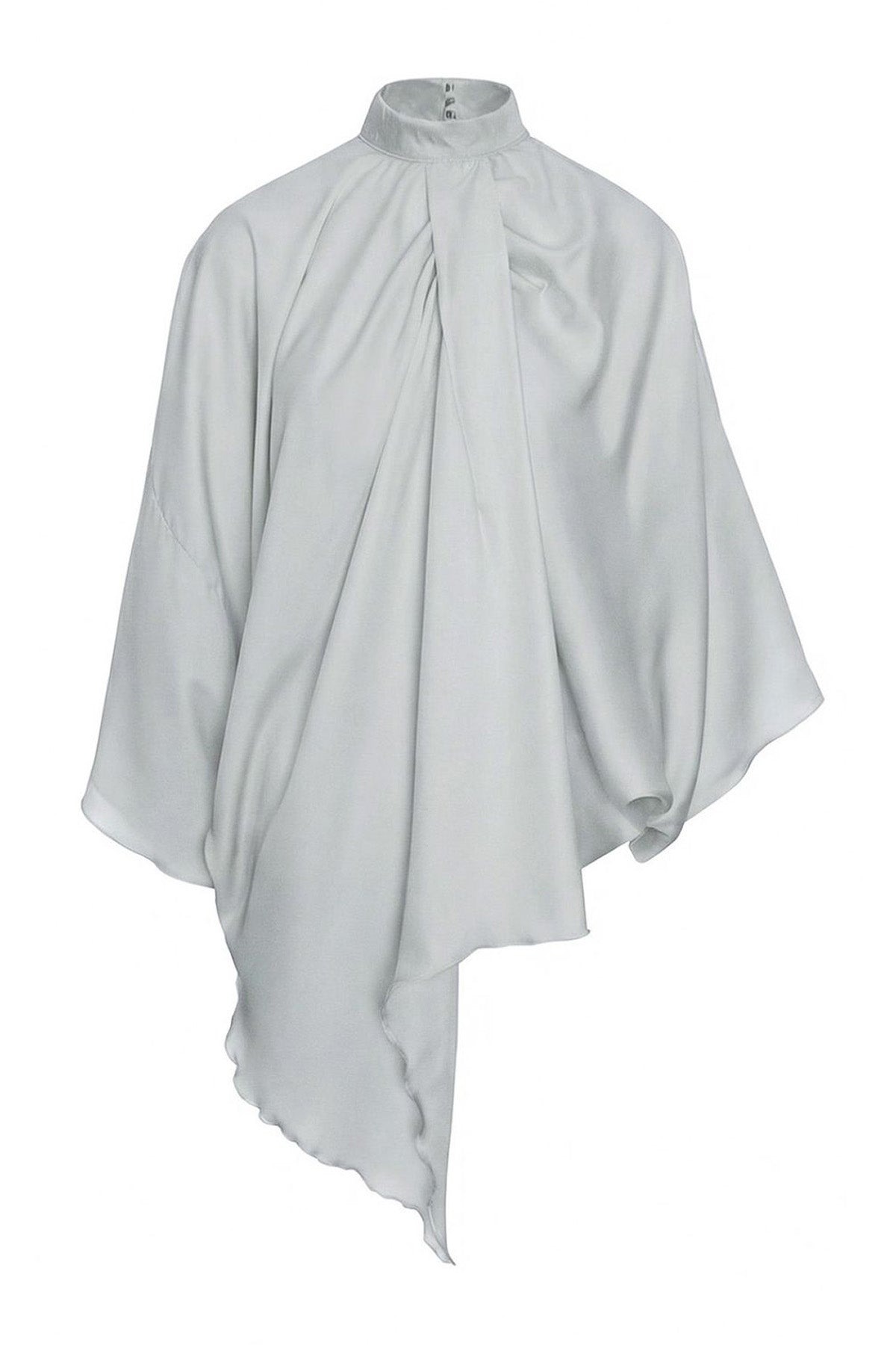 Grey Asymmetric Elegant Blouse