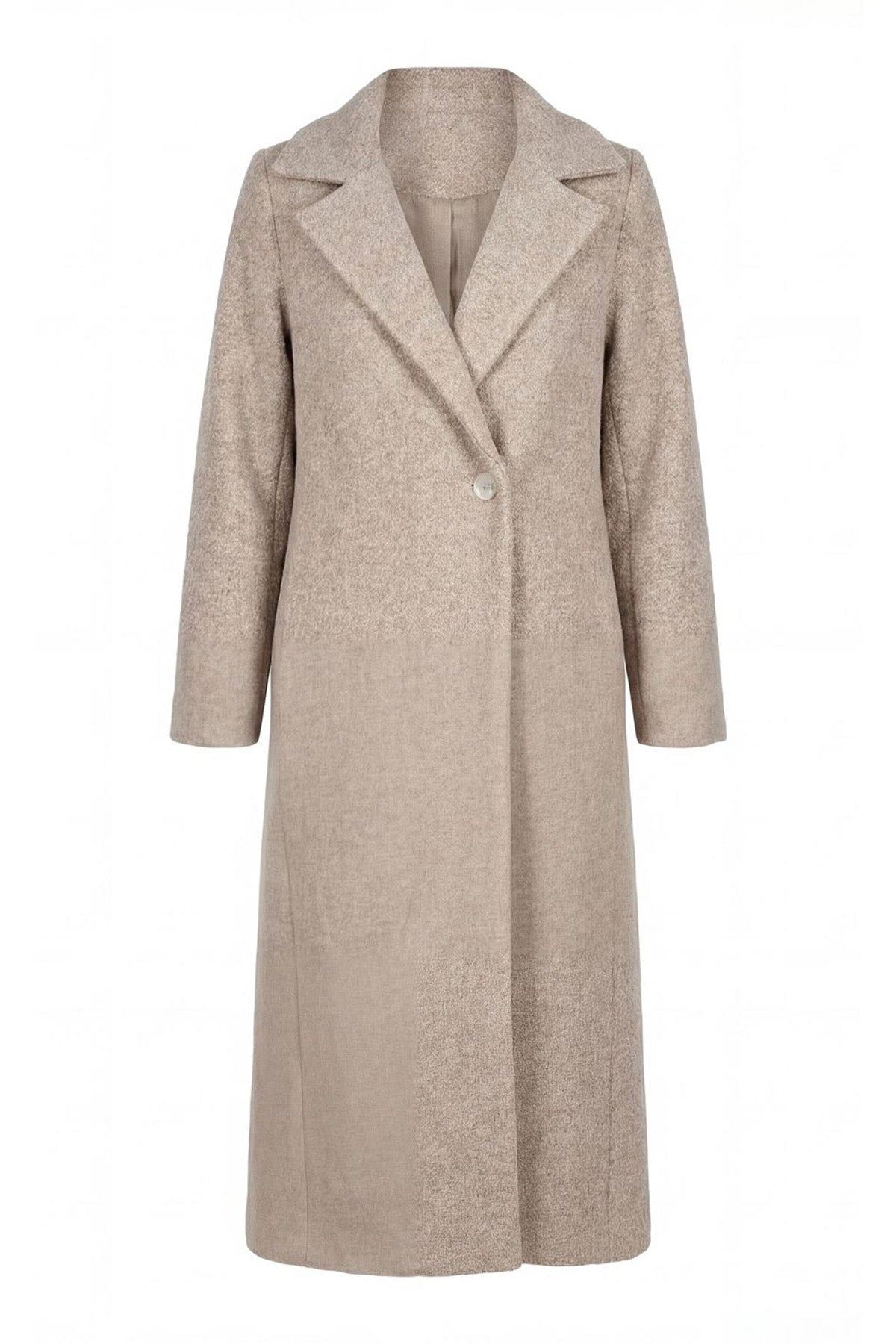 Taupe Maxi Wool Blend Coat