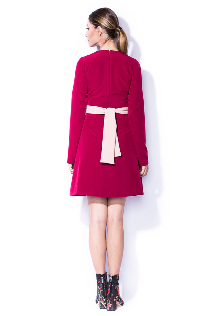 Rochie cu funda la spate - PINK ATTITUDE