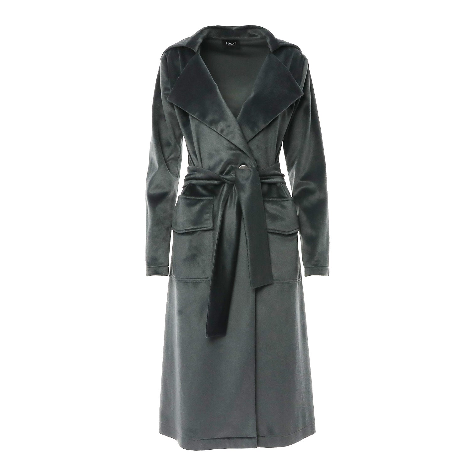 Trench cu buzunare aplicate supradimensionate