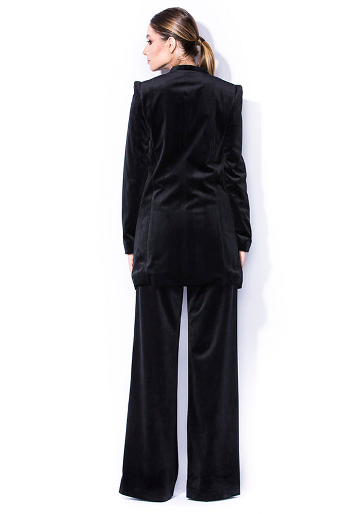 Sacou oversized din catifea neagra