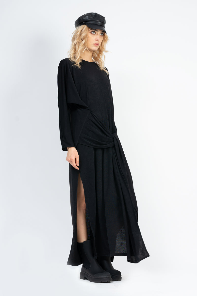 Black maxi dress with scarves