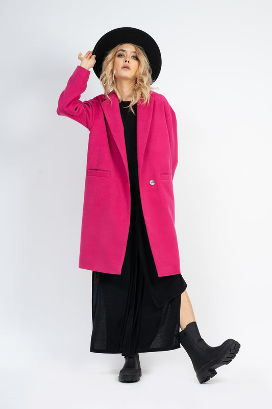 Palton oversized fuchsia