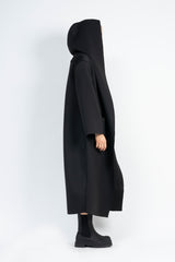 Black neoprene coat