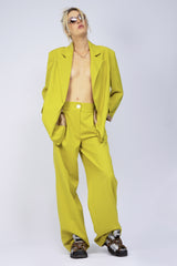 Costum masculin galben/verde neon