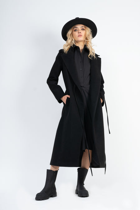 Palton maxi negru