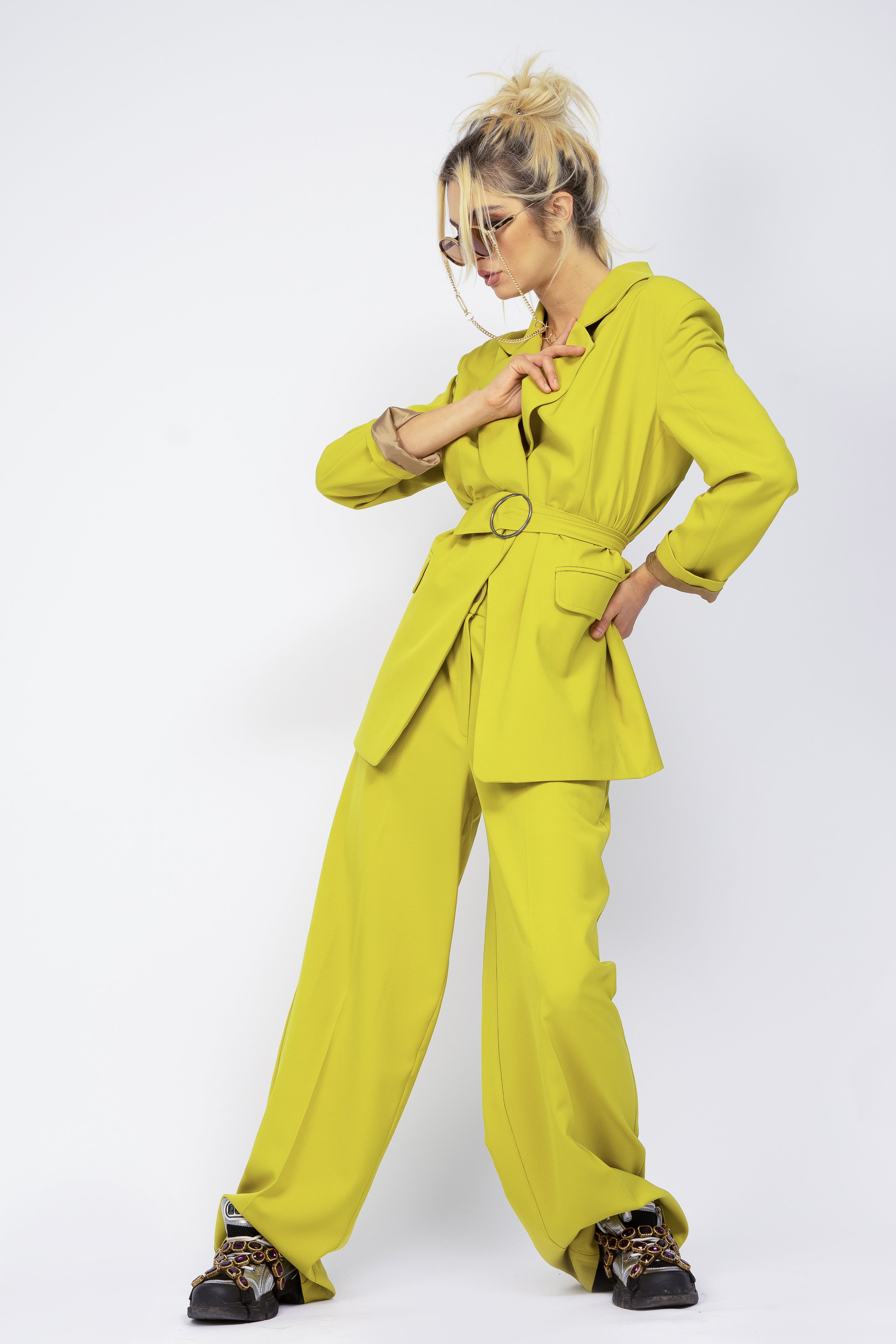 Lime oversized blazer