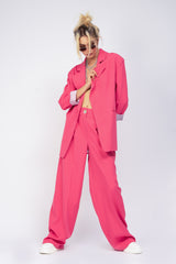 Neon pink suit