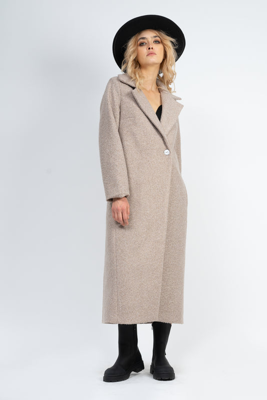 Manteau maxi beige