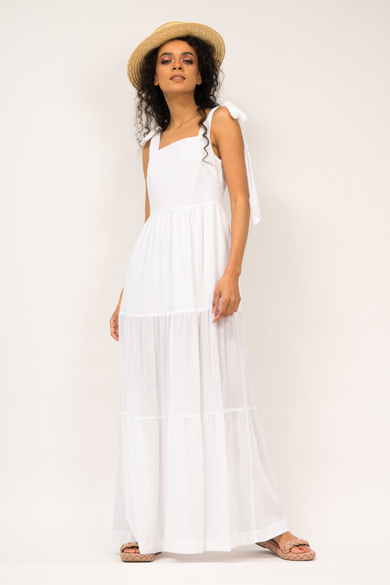 Maxi dress with bow straps
