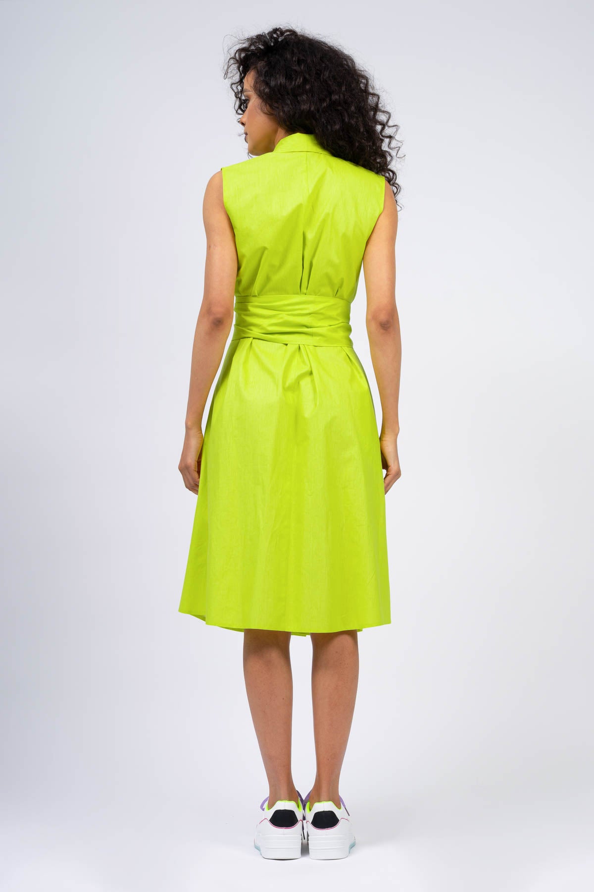 Rochie tip camasa verde neon