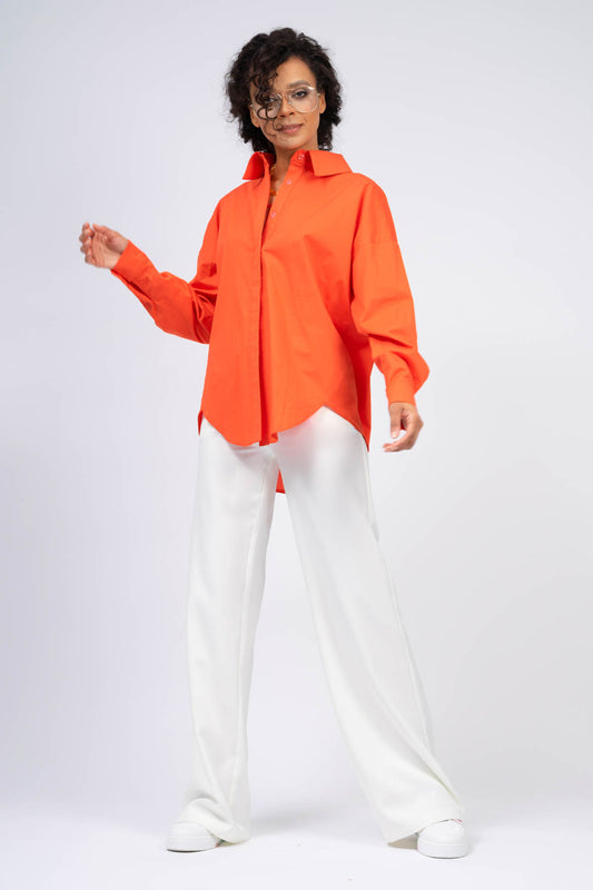 Neon oranje oversized shirt