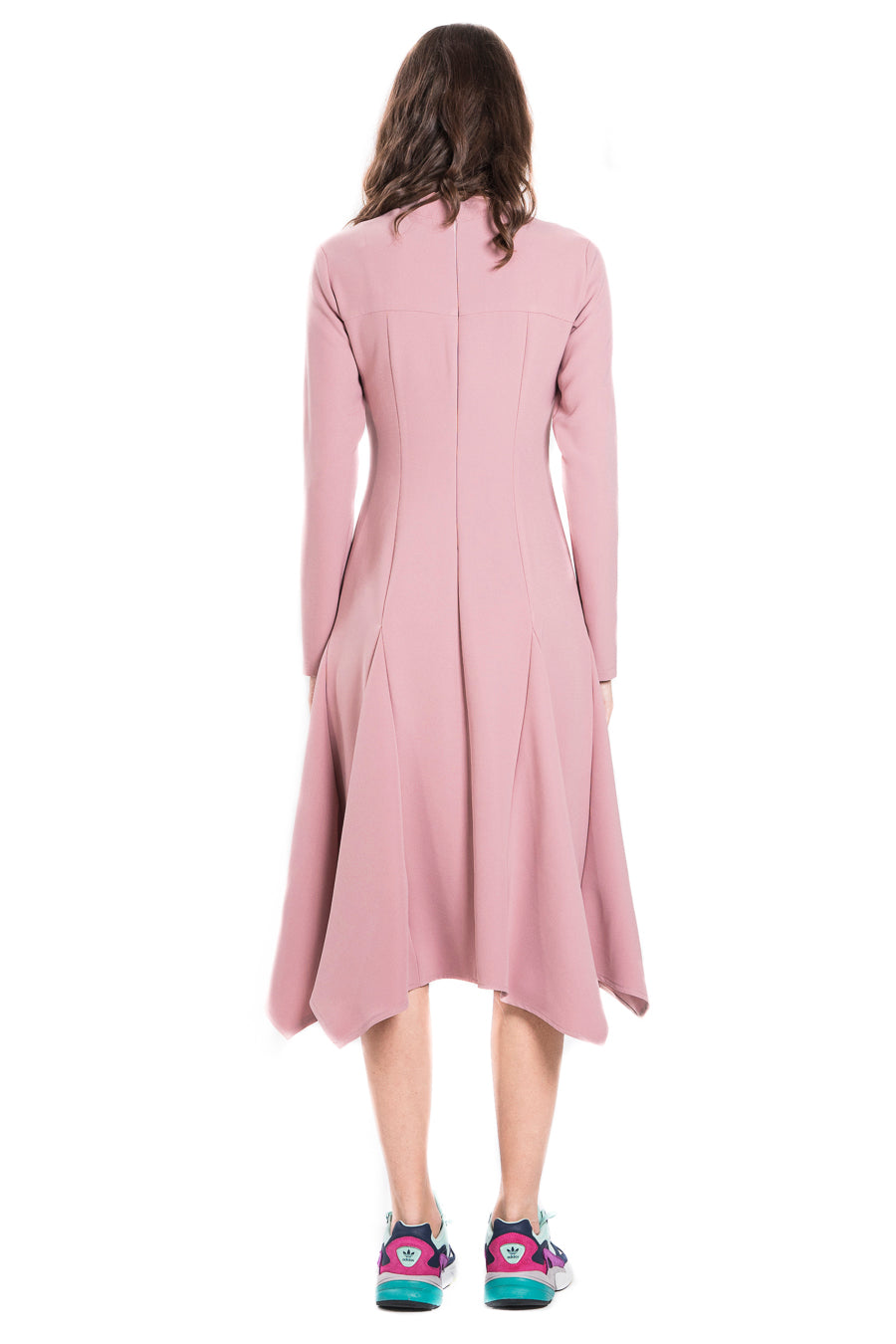 Rochie cu clini si guler tunica