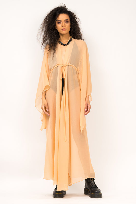 Straight cut kaftan with fastening in front