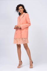 Coral Pink Mini Blazer Dress
