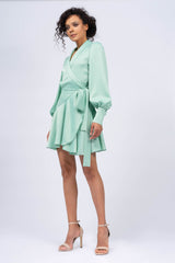 Mint Mini Dress with Lapels