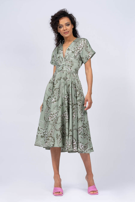 Khaki Print Cocktail Dress