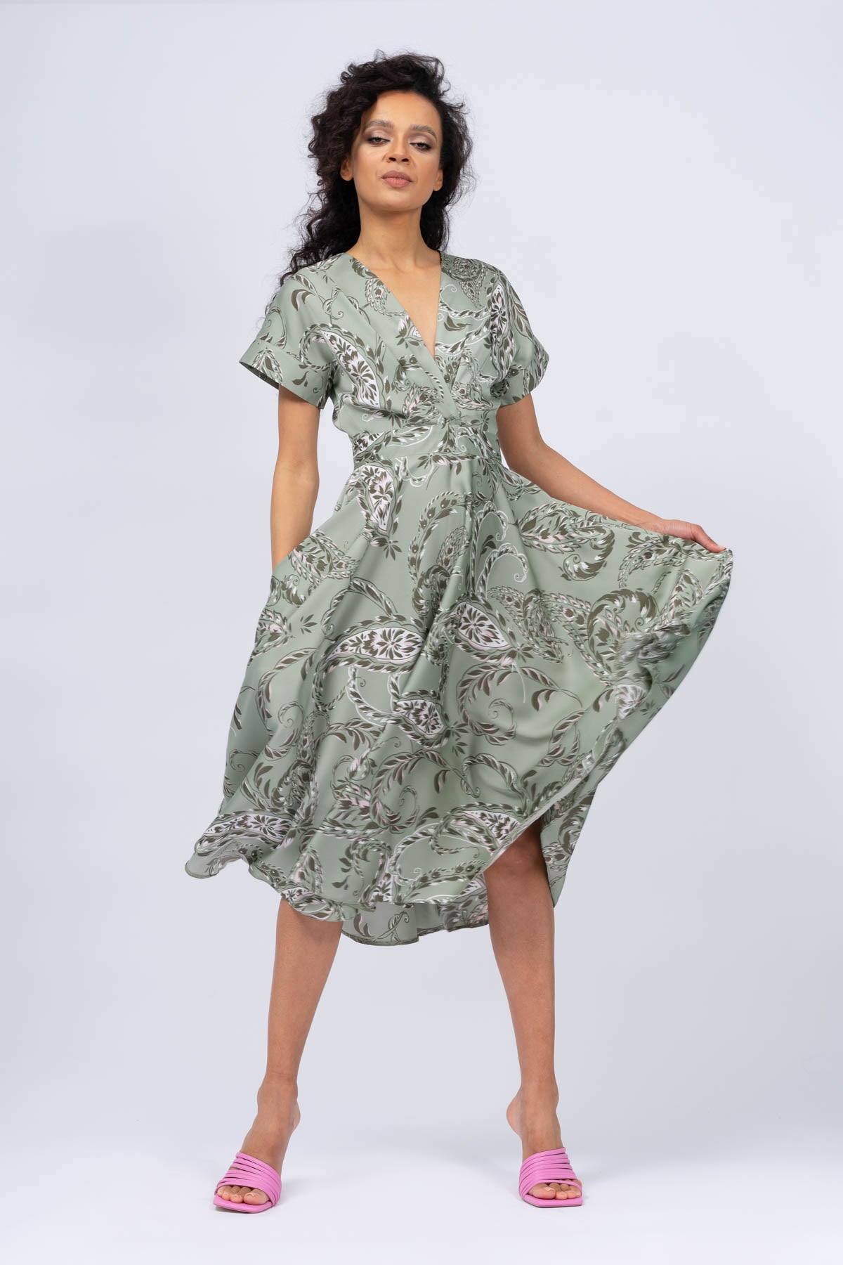 Khaki Print Cocktail Dress