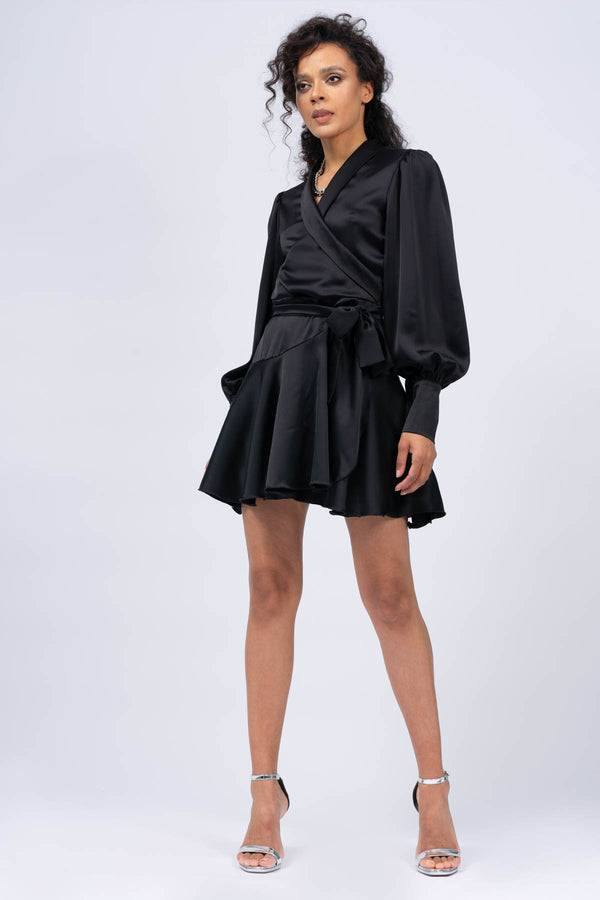 Black Mini Dress with Lapels