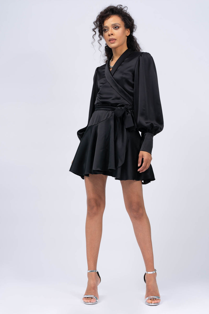 Black Mini Dress with Lapels