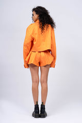 Neon Orange Oversized Denim Jacket