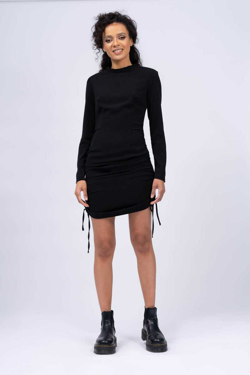 Black Mini Dress with Cords