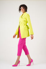 Neon pink slim fit trousers