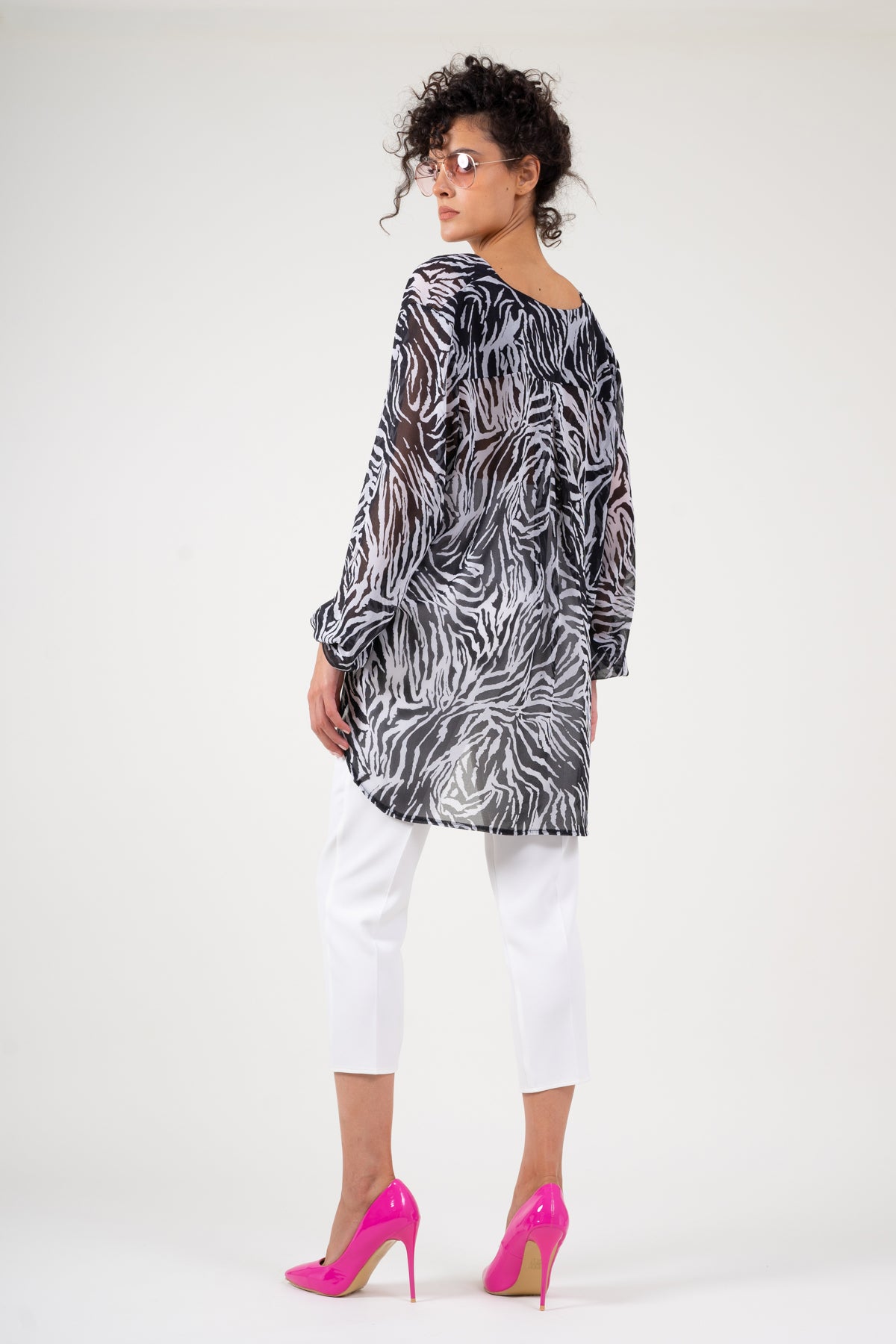 Pantaloni albi slim fit