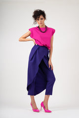 Purple pants with skirt
