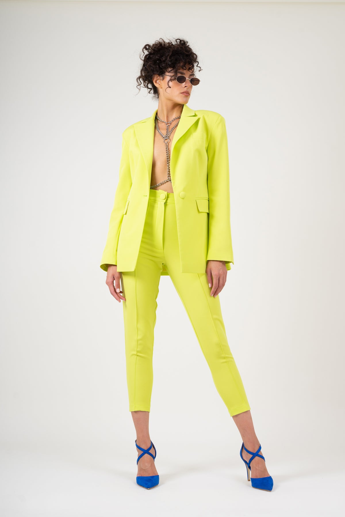 Sacou cambrat galben neon